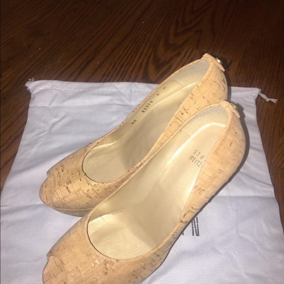 Stuart Weitzman Cork Diplille Platform Pump NWT - Picture 3 of 6
